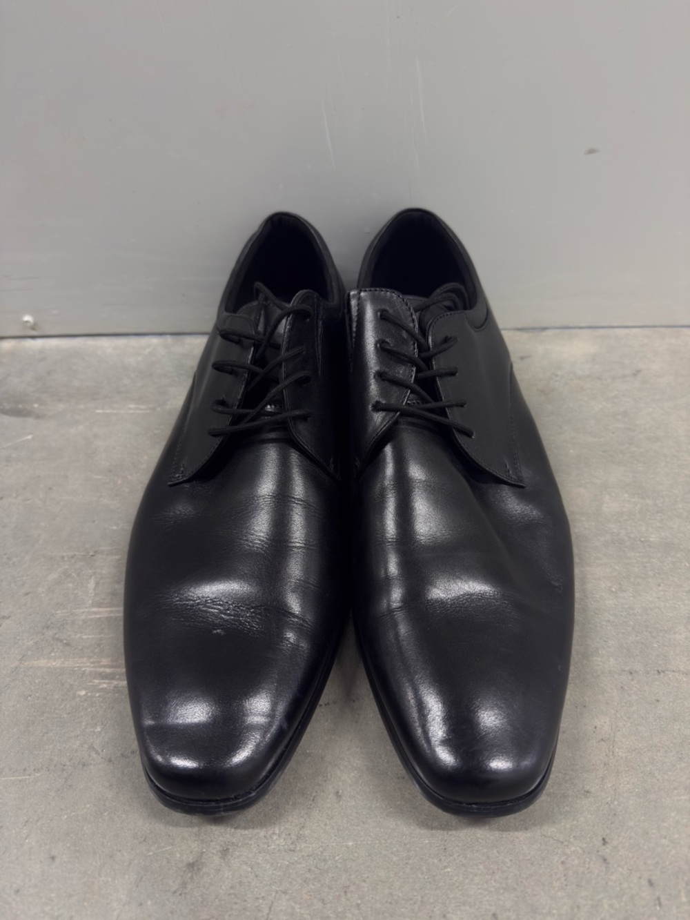 Aldo Black Leather Derby Lace-Up Shoes